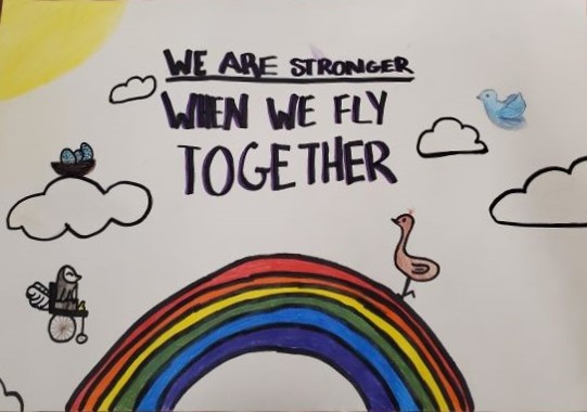 We are stronger when we fly together with a rainbow
