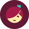 Cartoon figure of a girl with red hair