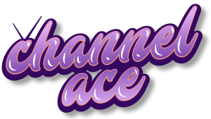 Channel Ace in purple bubble letters