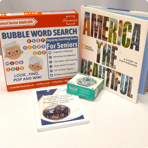 The contents of the Discover the United States Kit displayed on a table