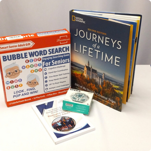 The contents of the Travel Kit displayed on a table.