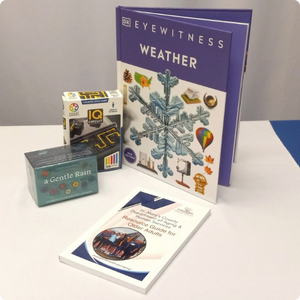 The contents of the Weather Kit displayed on a table.