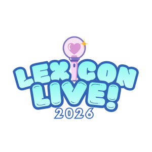 LexiCon Live 2026 logo in blue bubble letters with a pink microphone with a heart
