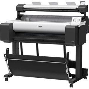 A Canon large format printer and scanner on a stand