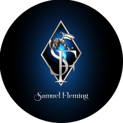 Samuel Fleming logo, featuring SF and a dragon