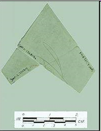 A piece of window glass with a scale underneath it