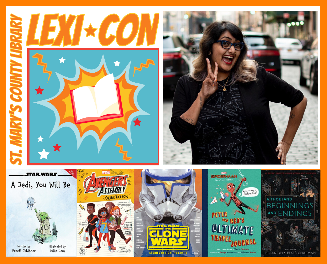 Collage of LEXCON Logo, photo of Preeti Chhibber, and covers of Preeti Chhibber's books
