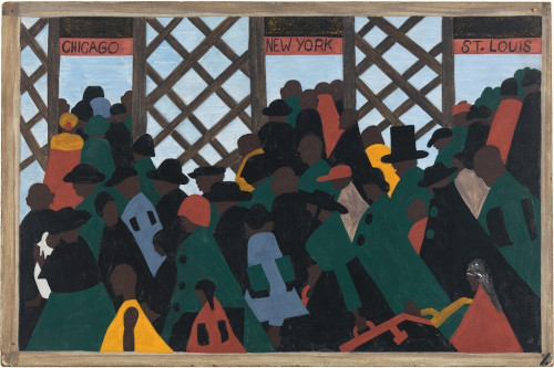 The Migration Series Panel 1 by Jacob Lawrence